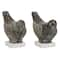 Set of 2 Brown Ceramic Coastal Bird Sculpture, 16.75", 18.25"